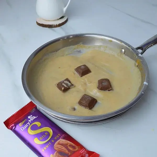 Dairy Milk Silk Dates Payasam with Rose Cashew Crumble - Add Cadbury dairy milk silk
