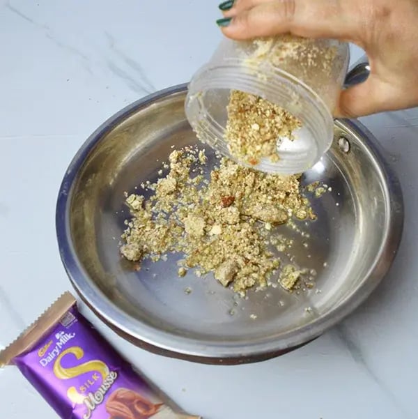 Dairy Milk Silk Dry Fruits Halwa - Add ghee