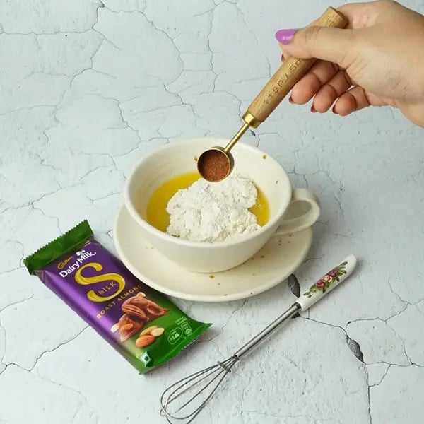 Dairy Milk Silk Gingerbread Mug Cake-Add cinnamon powder