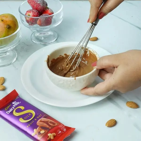 Dairy milk Silk Greek Yogurt Fruit Parfait- Microwave and melt cadbury Dairymilk