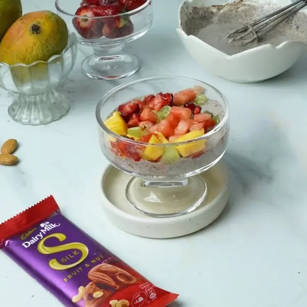 Dairy milk Silk Greek Yogurt Fruit Parfait-Now layer the yogurt