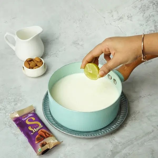 Dairy Milk Silk Habsi Halwa-First bring the milk to a boil