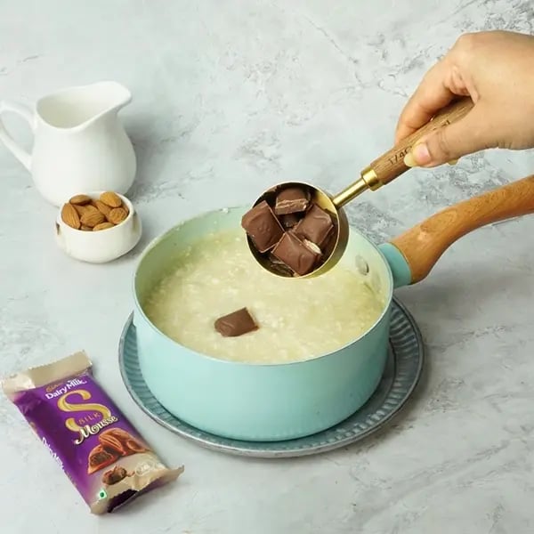 Dairy Milk Silk Habsi Halwa-Break the Cadbury Dairy Milk Silk chocolate