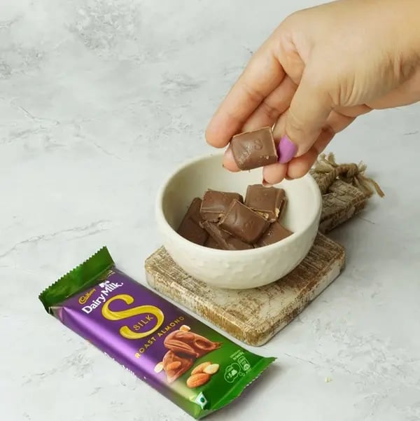 Dairy Milk Silk Oats Dates Bar - Break Cadbury Dairy Milk Silk chocolate into pieces