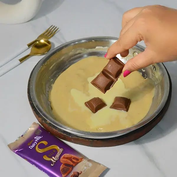 Dairy Milk Silk Pistachio Peda - Add Cadbury Dairy Milk Silk chocolate