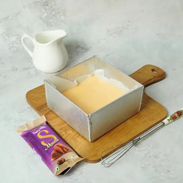 Dairy Milk Silk Tres Leches Cake-Pour the cake mix