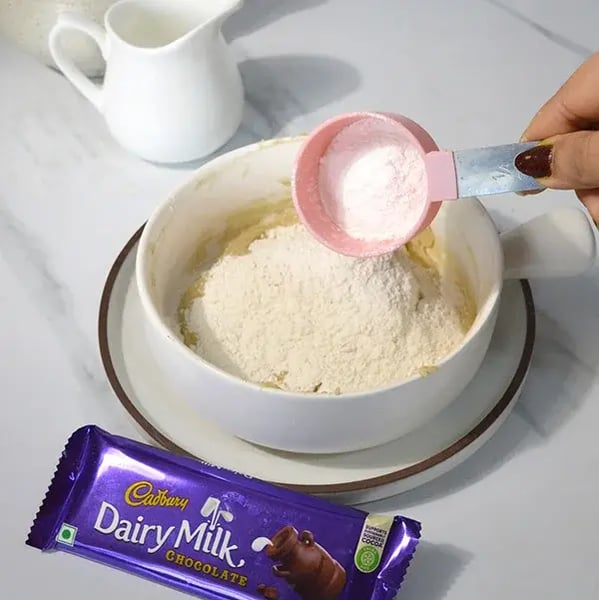 Dairy Milk Stuffed Chocolate Shortbread Cookies Recipe - Corn Flour In Dough