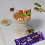 Dairy Milk Thandai Mousse With Cashew Crunch