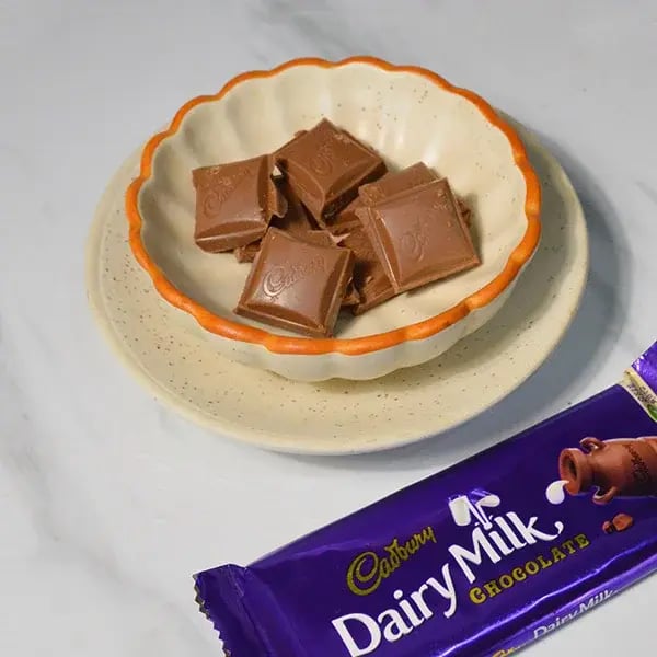Dairy Milk Thandai Mousse With Cashew Crunch - Break Dairy Milk Silk chocolate
