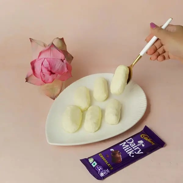 Dairy Milk Two-in-One Chomchom for Kali Puja-Once it is done, you can see that the dough