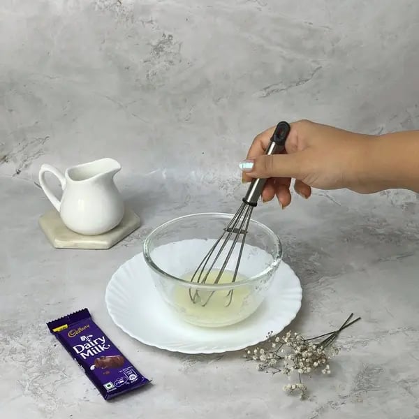 Dairymilk Chocolate Caramel Cupcakes - Whisking Sugar Oil