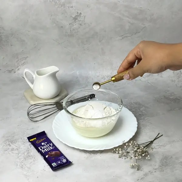 Dairymilk Chocolate Caramel Cupcakes - Adding Baking Soda