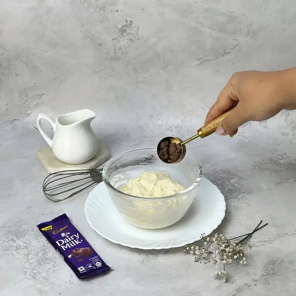 Dairymilk Chocolate Caramel Cupcakes - Chopped Chocolate Batter