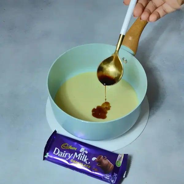 Dairymilk Chocolate Cashew Ice-cream - Mix condensed milk