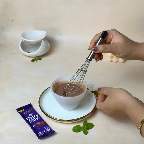 Dairymilk Cocoa Lava Mug Cake - Mixing Batter Smooth