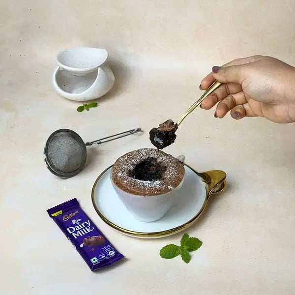 Dairymilk Cocoa Lava Mug Cake - Mug Cake Served