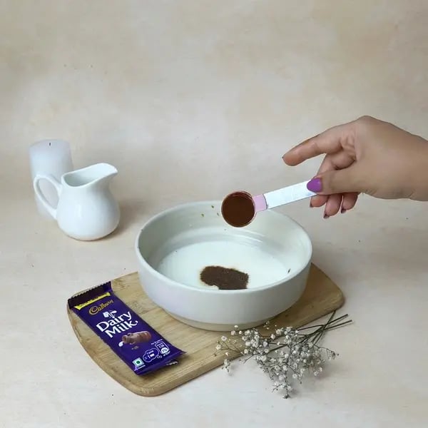 Dairymilk Coffee Star Cake - Whisking Milk Coffee