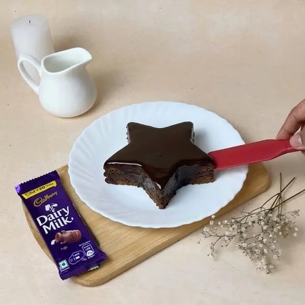 Dairymilk Coffee Star Cake - Decorated Cake Slice