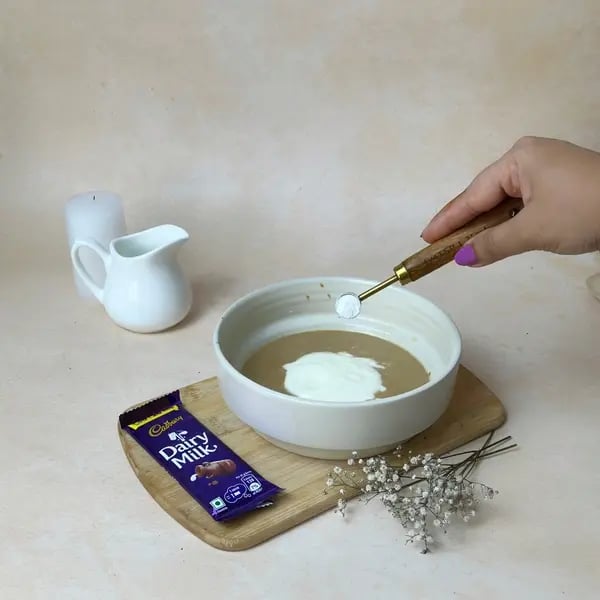 Dairymilk Coffee Star Cake - Adding Baking Soda