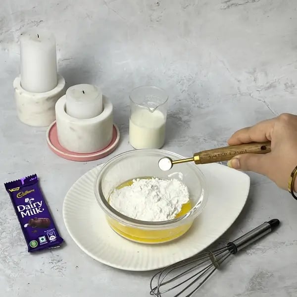 Dairymilk Fudgy Brownie - Adding Baking Soda