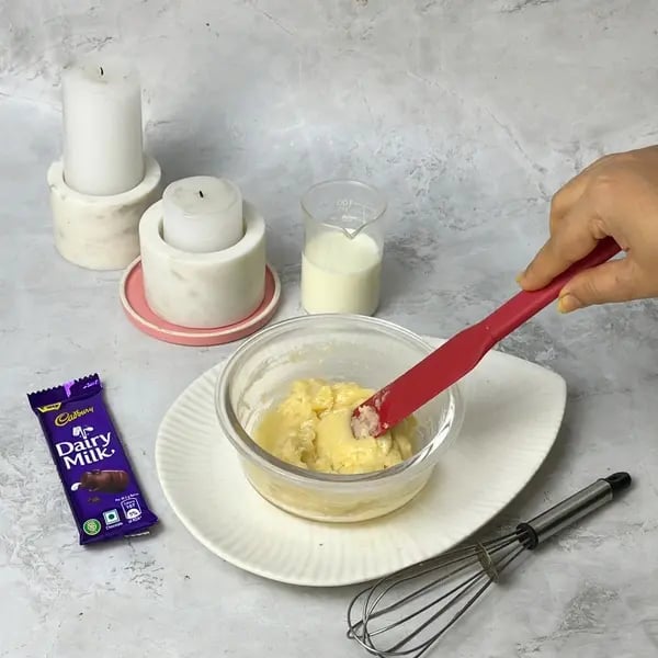 Dairymilk Fudgy Brownie - Mixing Brownie Dough