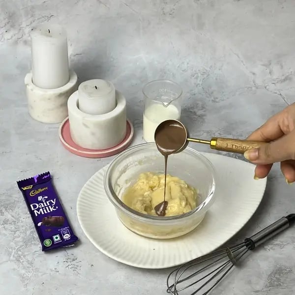 Dairymilk Fudgy Brownie - Pouring Melted Chocolate