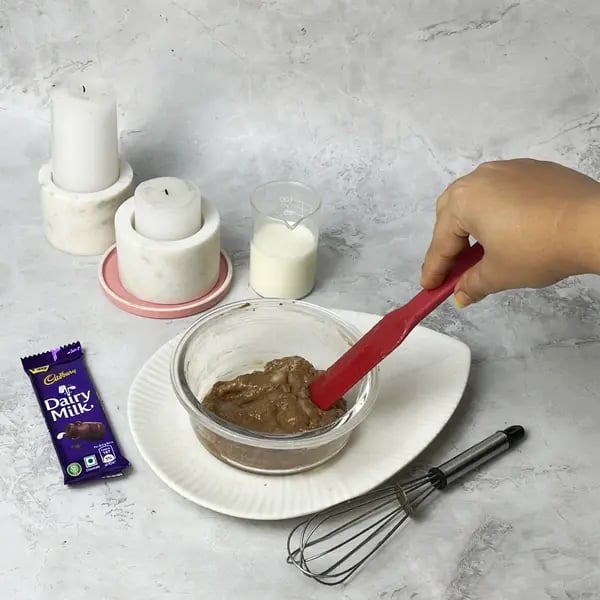 Dairymilk Fudgy Brownie - Folding Chocolate Into Dough