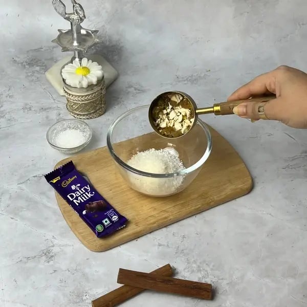 Dairymilk Malai Doodh Pitha - Mixing Dry Ingredients