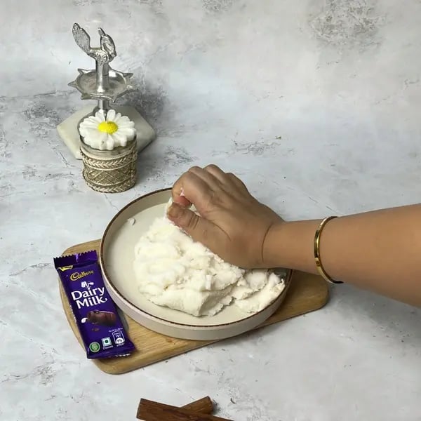 Dairymilk Malai Doodh Pitha - Kneading Rice Dough