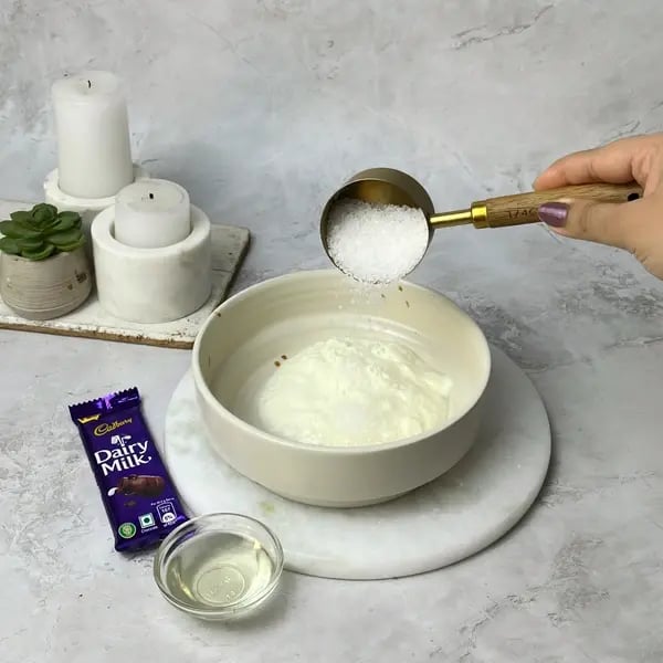 Dairymilk Sheet Cake - Whisking Wet Ingredients