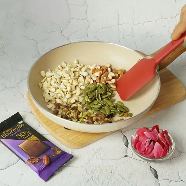 Diwali Special Bournville Dry Fruits Laddoo-On a medium flame dry roast almonds