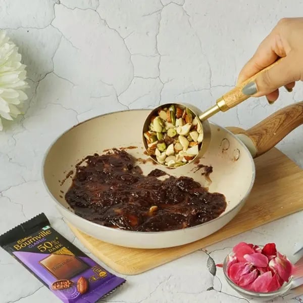 Diwali Special Bournville Dry Fruits Laddoo-Now its time to mix all the roasted dry fruits