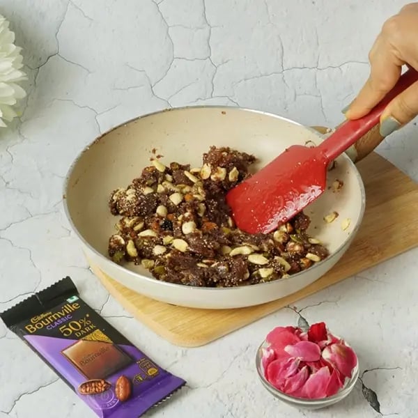 Diwali Special Bournville Dry Fruits Laddoo-Gently mix everything together