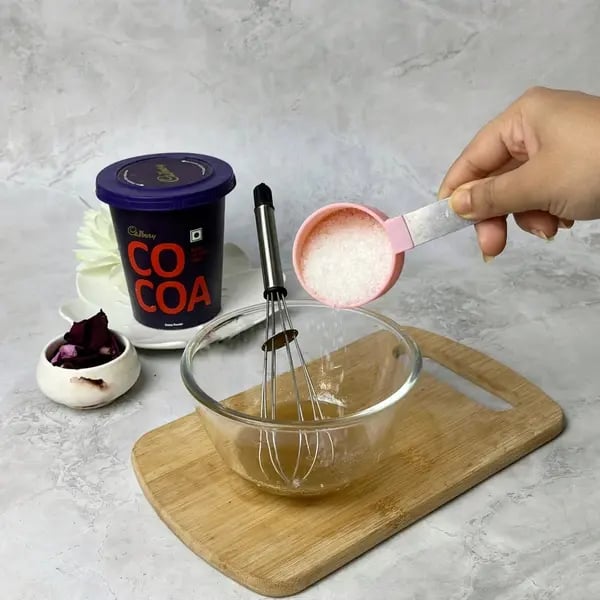 Easy Cocoa Marble Nankhatai To Try - Whisking Ghee And Sugar