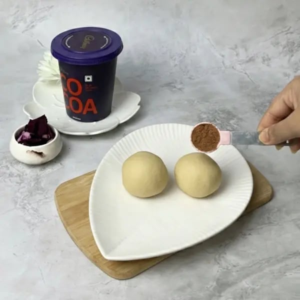 Easy Cocoa Marble Nankhatai To Try - Divided Dough Portions