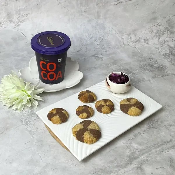 Easy Cocoa Marble Nankhatai To Try - Cool Cookies Ready