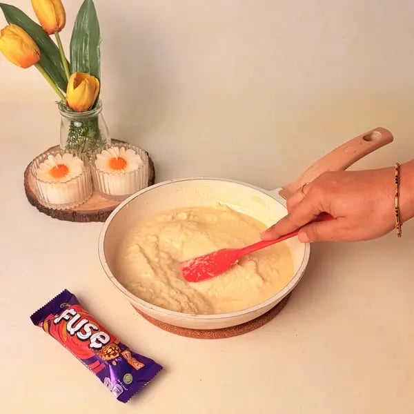 Easy Festive Special Rava Laddu With Cadbury Fuse To Celebrate Navratri - Cooking Rava Mixture