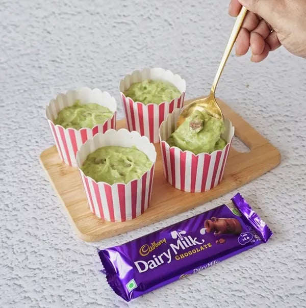 Eggless Avocado Muffins with Dairy Milk Chocolate-Pour the batter evenly into the prepared muffin cups