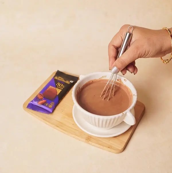 Eggless Chocolate Ganache Tart with Cadbury Bournville-Continue stirring the mixture