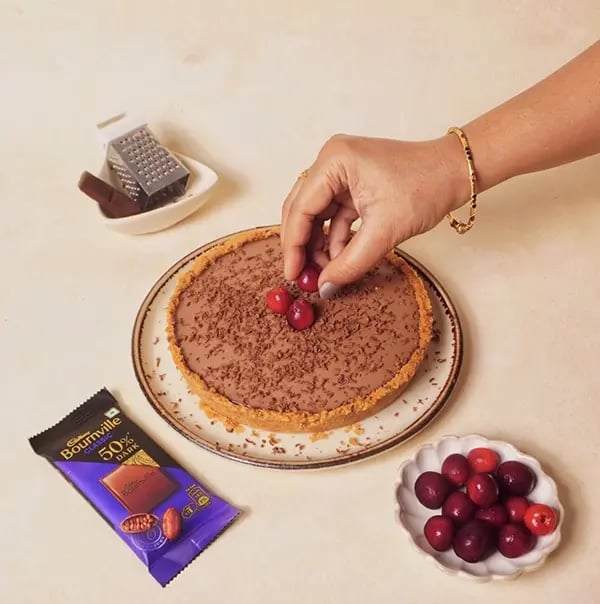 Eggless Chocolate Ganache Tart with Cadbury Bournville-Refrigerate the tart for 2–3 hours