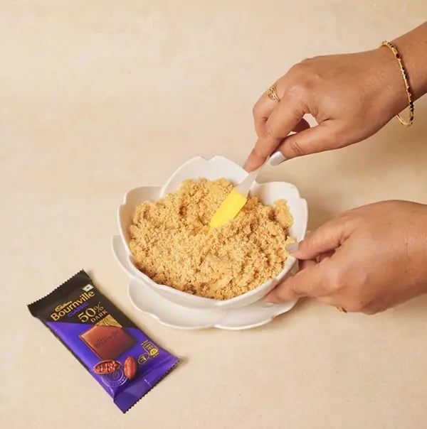 Eggless Chocolate Ganache Tart with Cadbury Bournville-Mix everything thoroughly