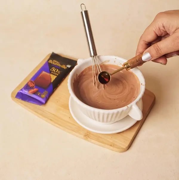 Eggless Chocolate Ganache Tart with Cadbury Bournville-Stir in vanilla extract