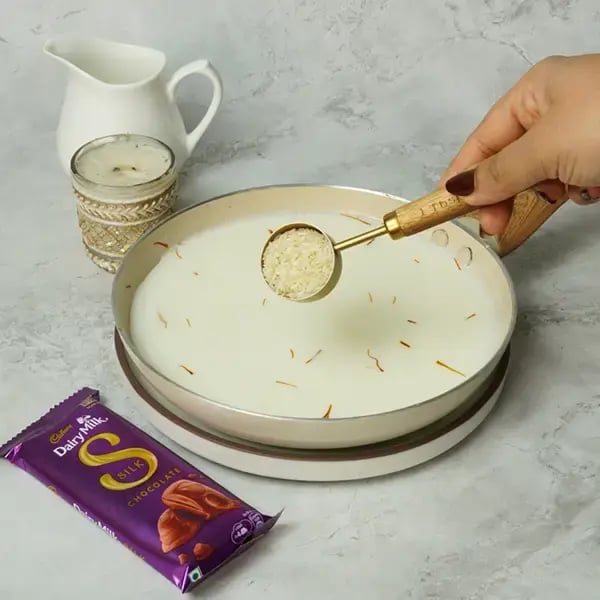 Eid Special Dairy Milk Silk Phirni - Add 1 tsp soaked basmati rice