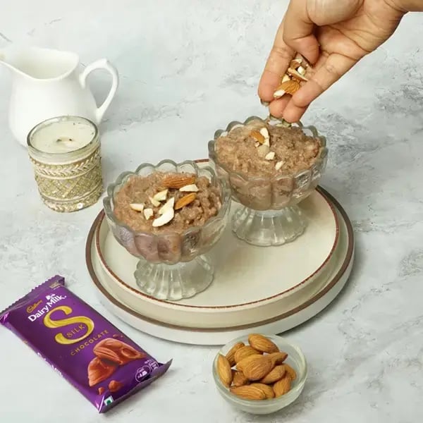 Eid Special Dairy Milk Silk Phirni - Add chopped dry fruits