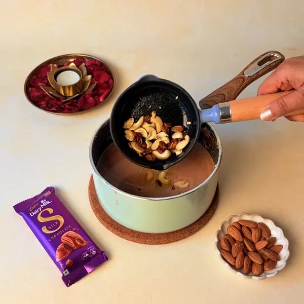 Elaneer Payasam With Cadbury Dairy Milk Silk Chocolate For Onam - Roasted Cashews Raisins