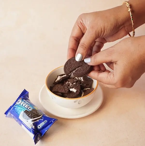 Frozen Bournville Chocolate Fruit Bites with Oreo Dust-Crush the Oreo cookies