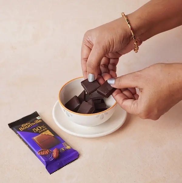 Frozen Bournville Chocolate Fruit Bites with Oreo Dust-Break the Cadbury Bournville chocolate