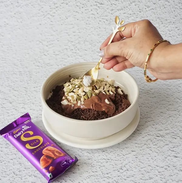 Frozen Silk Chocolate Bites with Nuts and Oreo Crumble - pinch of salt