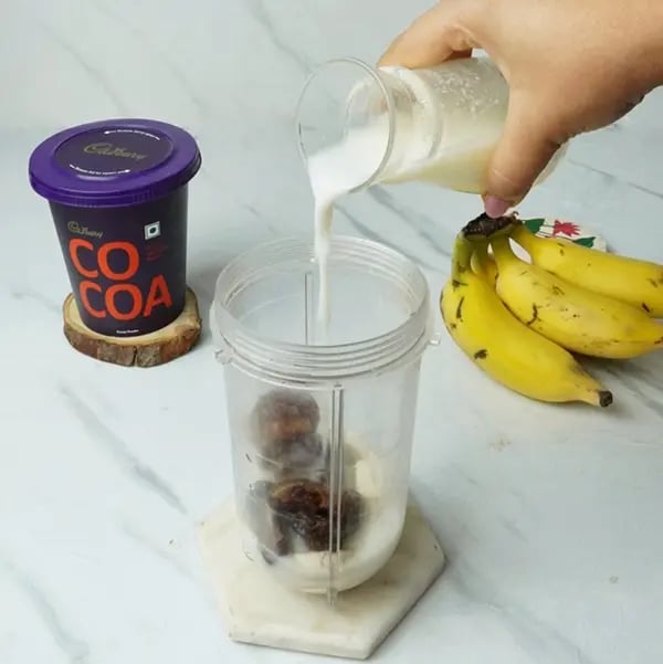 Frozen Two-in-one Choco Banana Shake - Some chilled milk