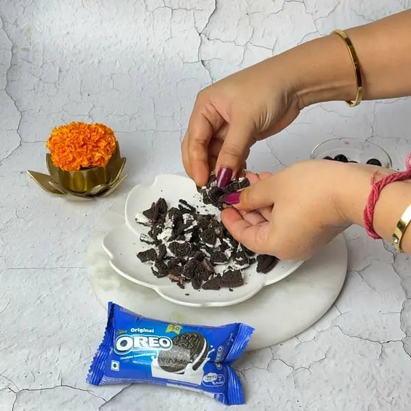 Ganpati Special: Oreo Blueberry Shrikhand Recipe To Try - Crushed Oreo Cookies